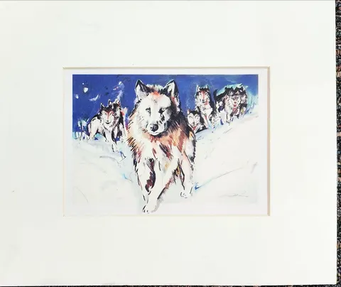 Abstract Wolves in Motion - Open Lithograph Print