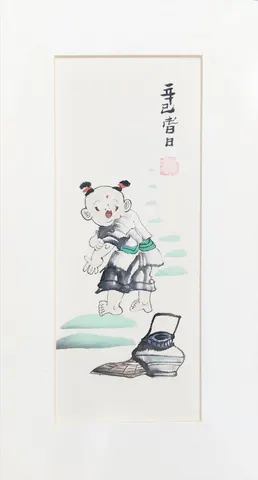 Old Beijing Childhood & Companionship – Series 8 - Chinese Ink Painting (Matted)