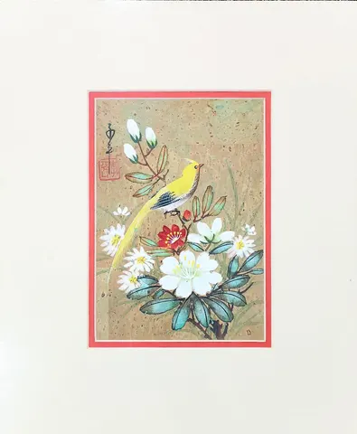 Bird & Blossoms 1 – Watercolor & Ink on Paper