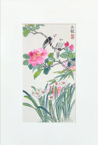 Watercolor Birds &  Blossoms