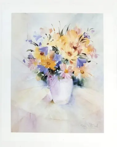 Colorful Bouquet Vase  – Art Print