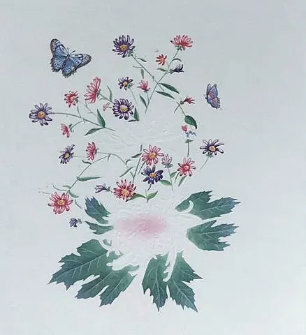 Botanical Embossed Floral Print #03