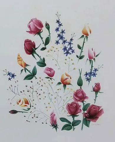Botanical Embossed Floral Print #05