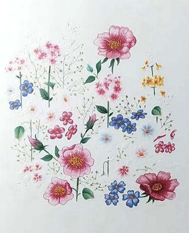 Botanical Embossed Floral Print #06