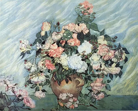 Vase with Pink Roses
