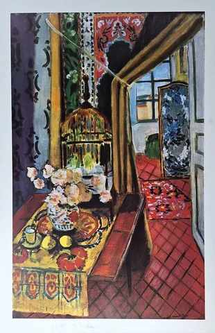 Interior, Flowers and Parakeets (1924)
