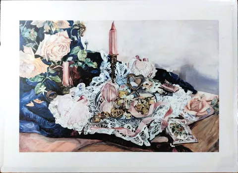 Romantic Still‑Life with Candles & Roses