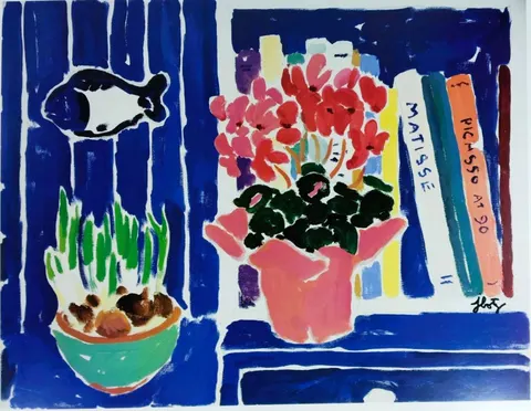Blue Fish and Cyclamen
