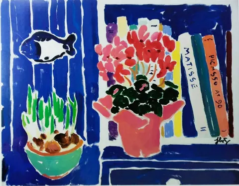 Blue Fish and Cyclamen