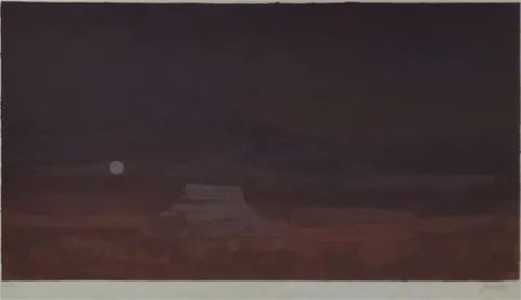 Mountain Under Moonlight – Lithograph