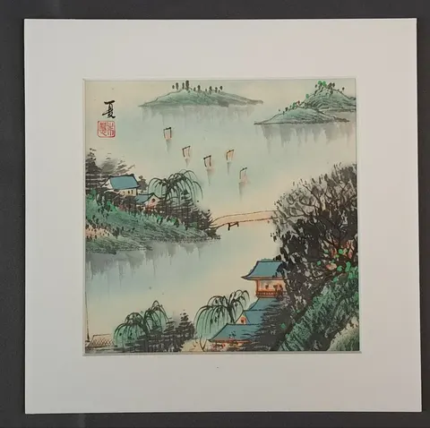 Serene River Landscape 9– Watercolor Painting
