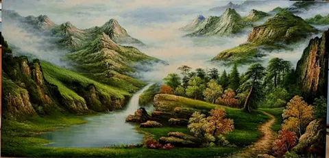 Oil Painting - Majestic Autumn Valley