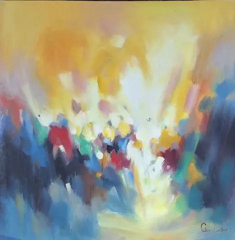 "Radiance in Motion" – Abstract Oil Painting (Signed 2009)