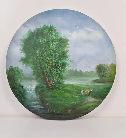 Circular Decorative Oil Painting Plate 3
