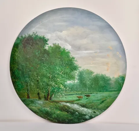 Circular Decorative Oil Painting Plate 4