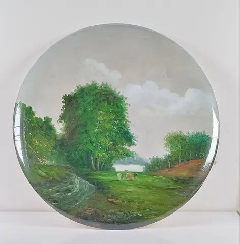 Circular Decorative Vintage Oil Painting Plate 5
