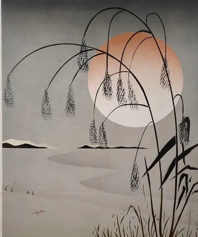 Moon and Grass – Canvas Digital Print