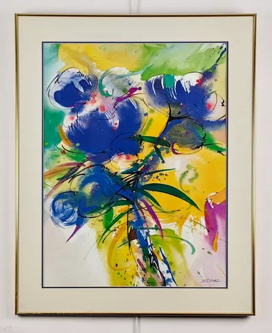 Framed Lithograph Print - Floral Abstraction