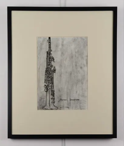 "Soprano - Saxophone Study in Charcoal I  "
