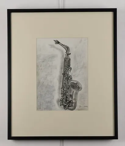 "Soprano - Saxophone Study in Charcoal II  "