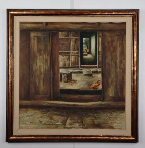 The Door Way I-Vintage Oil Painting signed Jan 1993