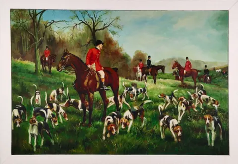 Halted- Framed Oil Painting