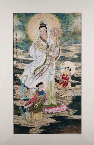 Guanyin with Lotus and Attendants