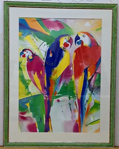 Three Parrots – Framed Art Print