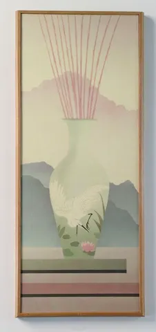 Crane & Lotus Vase II – Lithograph Print