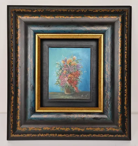 Bouquet in Blue Vase