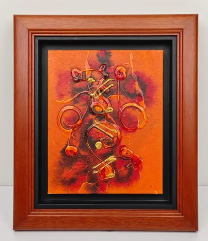 Textured Loops and Swirls  on Orange