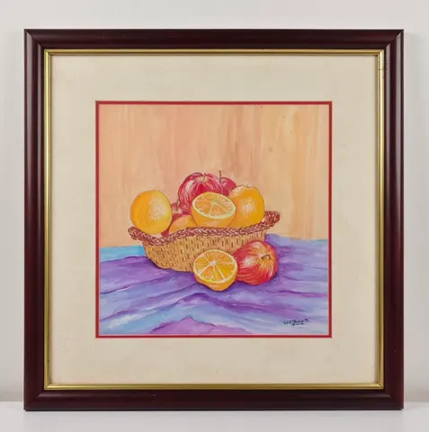 Fruit Basket with Oranges and Apples