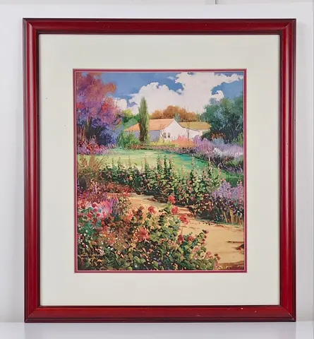 Garden Path with Red-Roofed Cottage