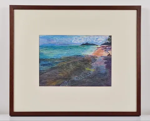 Coastal Shoreline with Distant Island