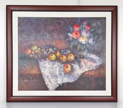 Still Life with Fruits & Flowers I ” by M. Thomas I