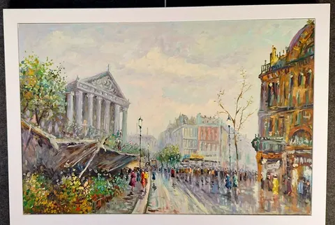 European City Street Scene – Reproduction Oil Painting