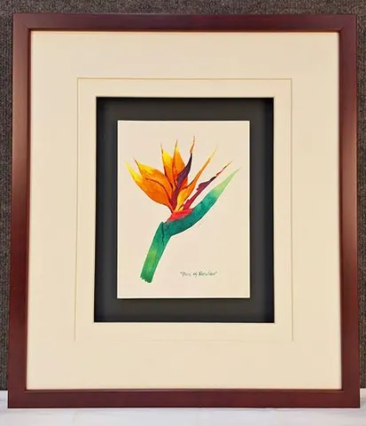 Watercolor Botanical – Bird of Paradise I by Kim Peng (Framed)