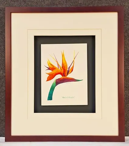 Watercolor Botanical – Bird of Paradise II by Kim Peng (Framed)