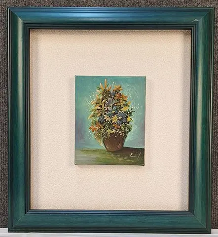 Framed Floral Painting - Shadows and Solace