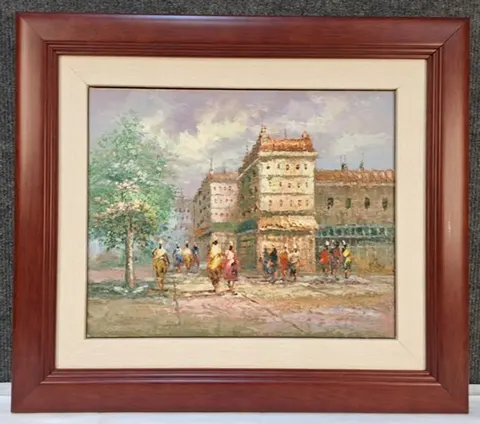 Promo RM180 - Framed Oil Painting of City Street Scene
