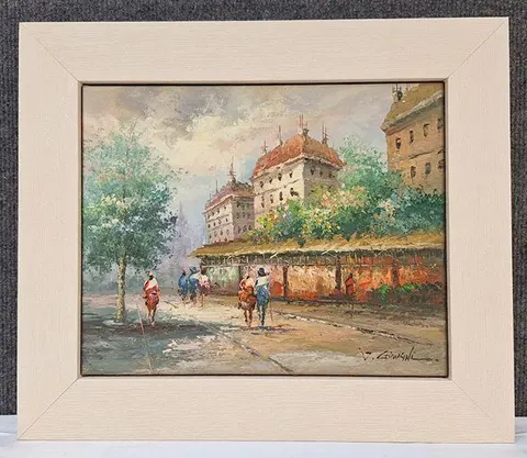 PROMORM180 Framed Oil Painting - Afternoon in the Alley