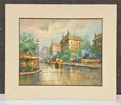 PROMORM180 Framed Oil Painting - Morning Promenade