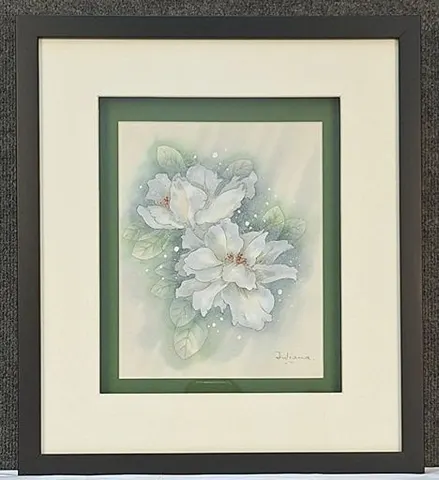 Framed Watercolor - Gardenia Dream by Juliana