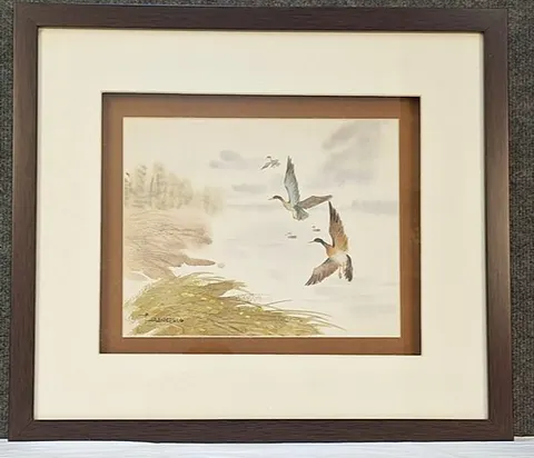 Framed Watercolor -Whispers in the Fog by Francesco