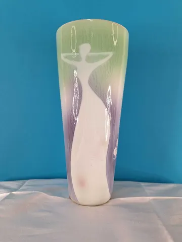 Multicolor Abstract Female Silhouette Ceramic Vase