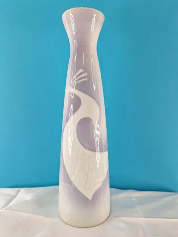 Multicolor Abstract white bird silhouette Ceramic Vase
