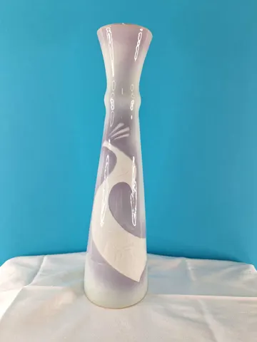 Multicolor Abstract white bird silhouette Ceramic Vase