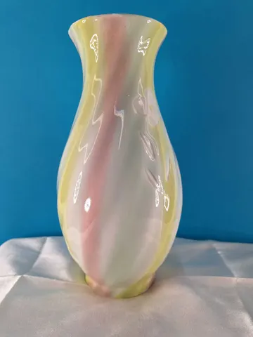 Vintage Chinese Multicolored Ceramic Vase with Floral Design