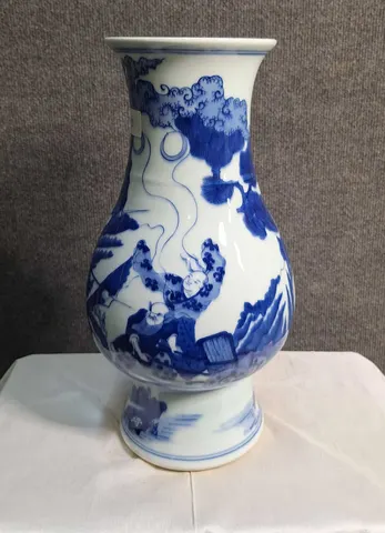 Chinese Ceramic Baluster Vase – Scholars & Garden Scene