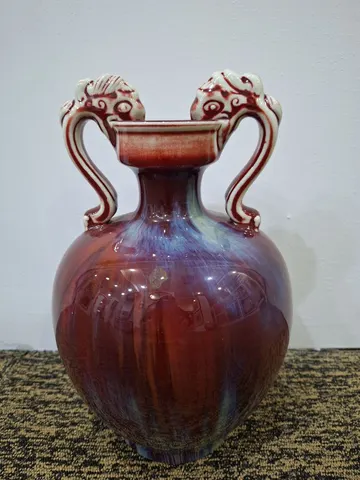 Ceramic Double-Dragon Wine Vessel, China Jingdezhen